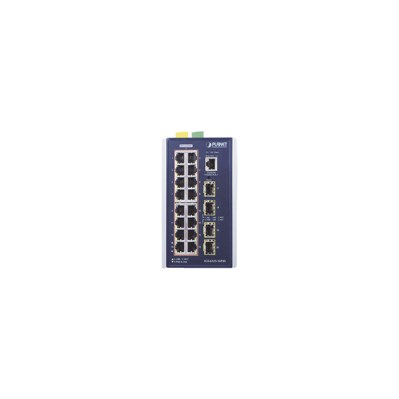 Switch Industrial Capa 3, 16 Puertos 10/100/1000T 802.3 AT POE +, 4 Puertos 1G, 2.5G SFP