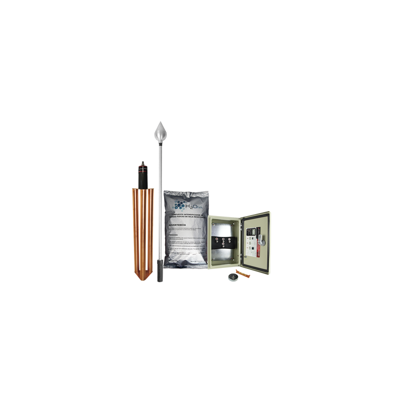 Kit de Pararrayo con Punta en Aluminio con Diámetro de Protección de 1 Kit de Pararrayo con Punta en Aluminio con Diámetro de Protección de 1
