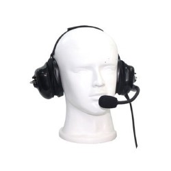 Auriculares con orejeras acolchonadas de gel con micrófono flexible con cancelación de ruido para radios Kenwood TK3230/3000/340