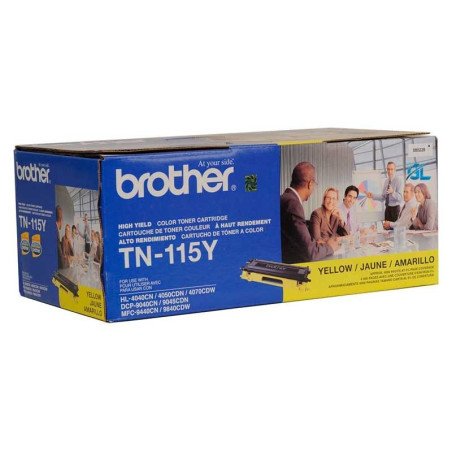 Tóner Brother TN115Y alto rendimiento, 4,000 páginas, MFC9000/HL4000, color amarillo