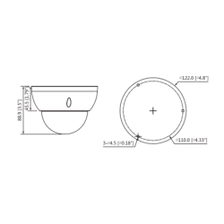 Cámara IP Domo Antivandálica Resolución de 2 MP, Lente 2.8 mm, 106°, IR 50 m, IA WizMind, Detección Facial, Protección Perimet