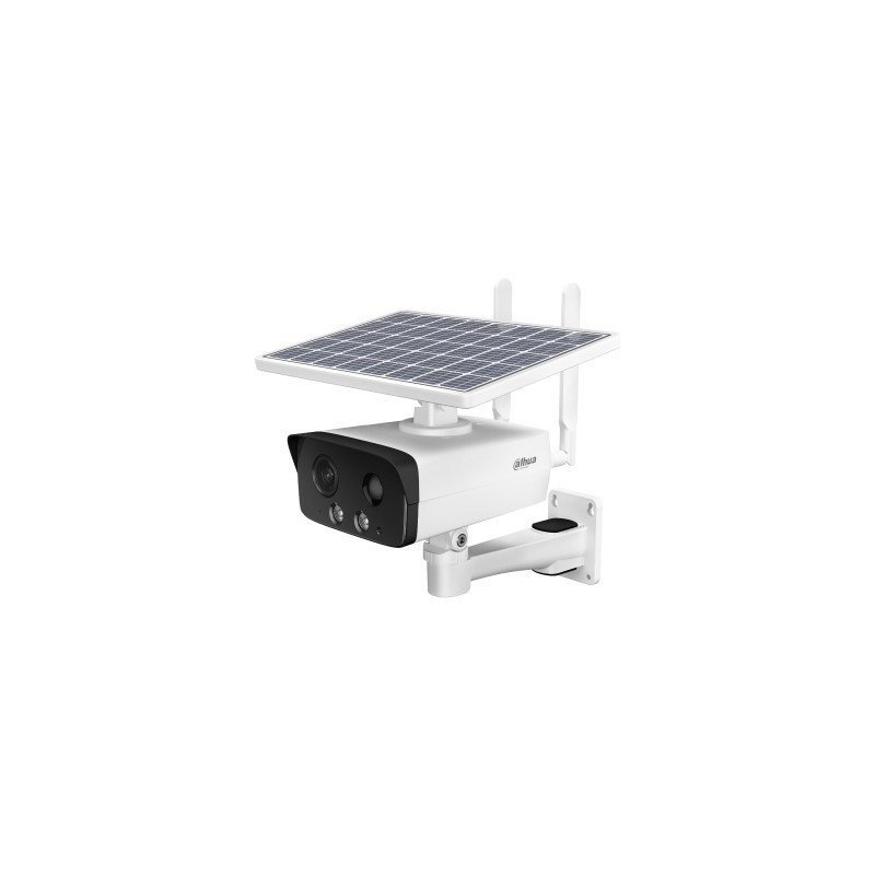 Cámara IP Bullet 4G con Panel Solar y Batería, 4MP, Disuasión Activa, IR: 50 m, Luz cálida 30 m, Ranura para Tarjeta Micro SD, A