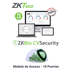 Licencia Vitalicia para 10 Puertas en Control de Acceso BioCVSecurity,
