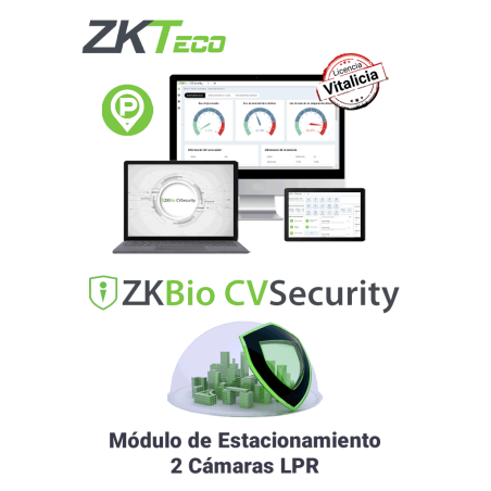 Modulo Vitalicio de acceso por placas vehiculares para BioCVSecurity, 10 000 Usuarios, 1000 Áreas, 1000 Departamentos, Soporta 2