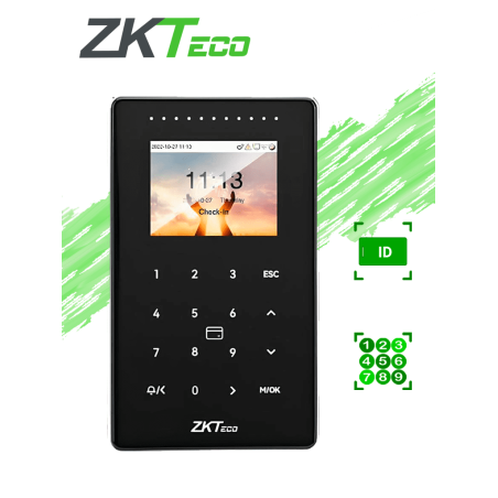 Control de Acceso Pantalla 2.4" Táctil, Multitarjetas HID, 125 KHZ y 1