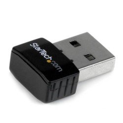 Mini Adaptador de Red Inalámbrico USB StarTech.com USB300WN2X2C - USB 2.0, Wireless, Negro, 300 Mbit/s