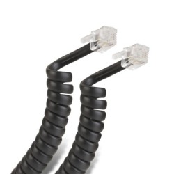 Cable espiral telefónico para auricular Steren 302-007N negro 2.1 m