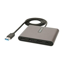 Adaptador USB 3.0 a 4 Puertos HDMI - Tarjeta Gráfica y de Vídeo Externa - Dongle Llave USB-A a 4x HDMI - 1080p a 60Hz