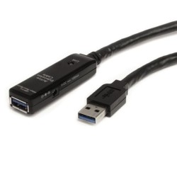 Cable extensor de 10 metros USB 3.0 superspeed activo, USB a macho a hembra, negro, StarTech.com mod. USB3AAEXT10M
