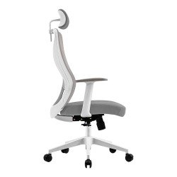 Silla Floe Pro EC737 Acteck Elite series silla de oficina ergonómica, ajuste lumbar, reposa brazos fijo, color blanco. AC-937245