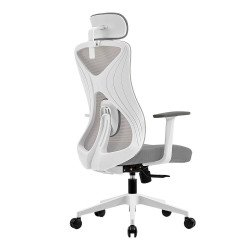 Silla Floe Pro EC737 Acteck Elite series silla de oficina ergonómica, ajuste lumbar, reposa brazos fijo, color blanco. AC-937245