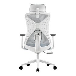 Silla Floe Pro EC737 Acteck Elite series silla de oficina ergonómica, ajuste lumbar, reposa brazos fijo, color blanco. AC-937245