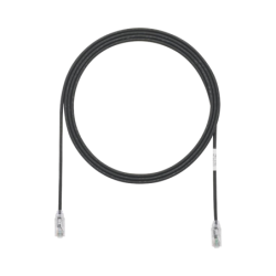Cable de parcheo tx6, UTP cat6, diámetro reducido (28AWG), color negro, 10ft