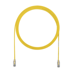 Cable de parcheo tx6, UTP cat6, diámetro reducido (28AWG), color amarillo, 10ft