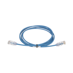 Cable de parcheo tx6, UTP Cat 6, diámetro reducido (28AWG), color azul, 2ft