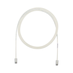 Cable de parcheo UTP Cat 6a, cm, LSZH, diámetro reducido (28AWG), color blanco mate, 15ft