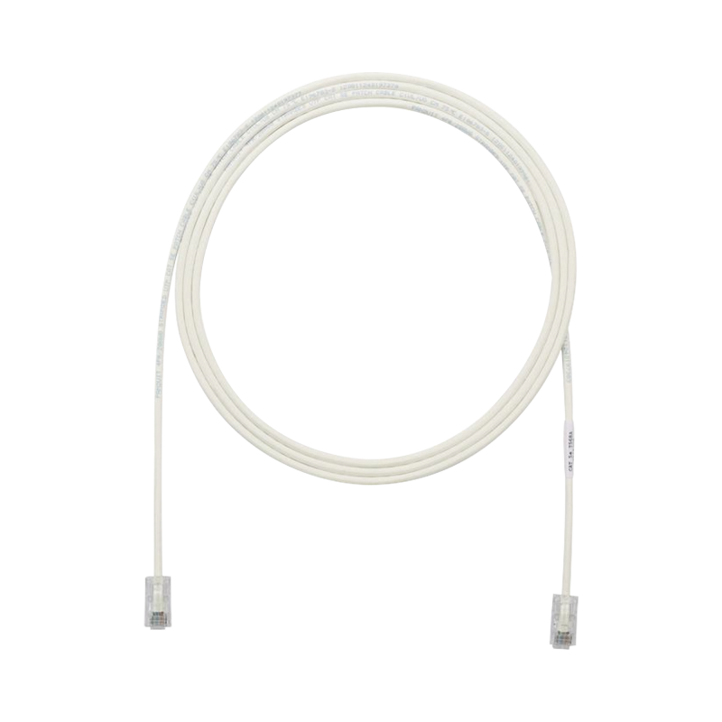 Cable de parcheo UTP cat6a, cm/LSZH, diámetro reducido (28AWG), color blanco mate, 3ft