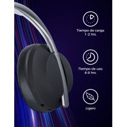 Audífonos de diadema ultra bass TechZone, conexión bt, material ABS, 1 año de garantía.