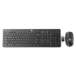 Teclado/mouse inalámbrica HP Slim USB negro