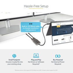 Divisor Extensor de Monitor HDMI 4K 60Hz para Portátil - HDR - con Cable Incorporado Extra Largo