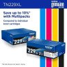 Tóner Brother TN-229XLBK, 3000 páginas, Negro Tóner Brother TN-229XLBK, 3000 páginas, Negro
