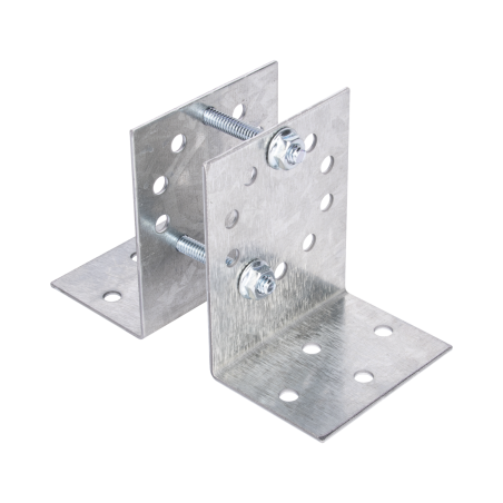 Base multiposición para postes de paso o esquina en cercos eléctricos 100% acero galvanizado.