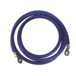 Cable para baterías, 2.2 m azul calibre 2 AWG con terminales de ojo en