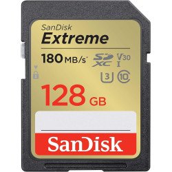 Memoria SanDisk SDXC 128GB extreme 180mb, s 4k clase 10 u3 v30