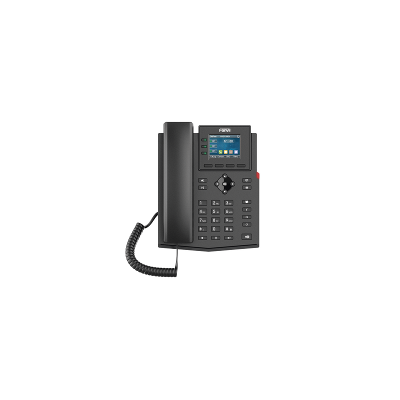 Teléfono IP Wi-Fi empresarial para 4 líneas SIP con pantalla LCD de 2.4 pulgadas a color, Opus y conferencia de 3 vías, PoE.