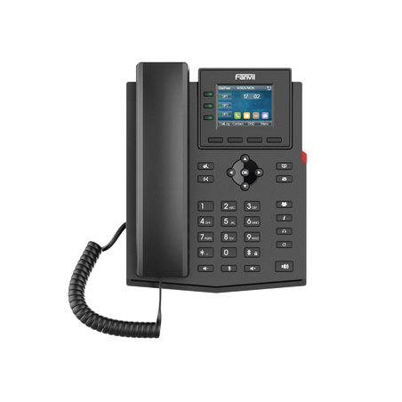 Teléfono IP Wi-Fi empresarial para 4 líneas SIP con pantalla LCD de 2.4 pulgadas a color, Opus y conferencia de 3 vías, PoE.