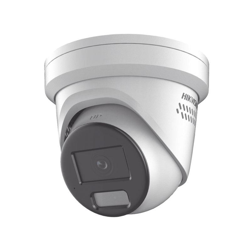 Turret IP 4 Megapixel, Imagen a Color 24/7, Lente 2.8 mm, Luz Blanca 40 mts, Exterior IP67, Luz Intermitente y Alerta de Audio,
