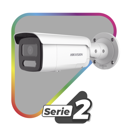 Bala IP 4 Megapixel, Imagen a Color 24/7, PoE, Lente 4 mm, Luz Blanca 60 mts, Exterior IP67, Luz Intermitente y Alerta de Audio,