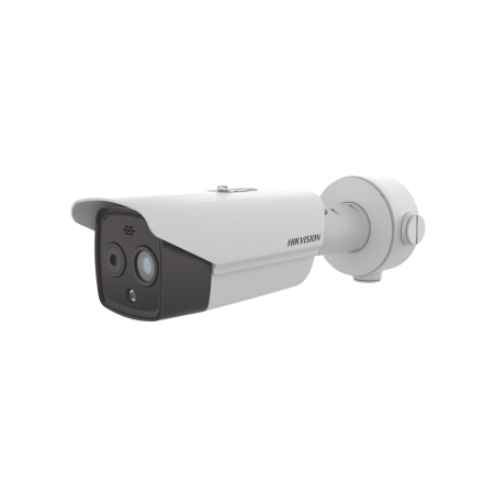 Bala IP Dual, Térmica 9.7 mm (256 × 192), Óptico 8 mm (4 Megapixel), 30 mts IR, Exterior IP67, PoE, Termométrica, Detección de T