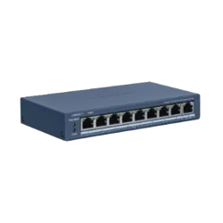 Switch PoE+, Monitoreable, 8 Puertos 10/100 Mbps PoE+, 1 Puerto 1000 Mbps Uplink, PoE hasta 300 metros, 60 W