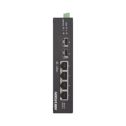 Switch Industrial No Administrable Gigabit, 3 Puertos Gigabit PoE+ (30 W) + 1 Puerto Gigabit PoE++ (60 W), 2 Puertos SFP, 65 W T
