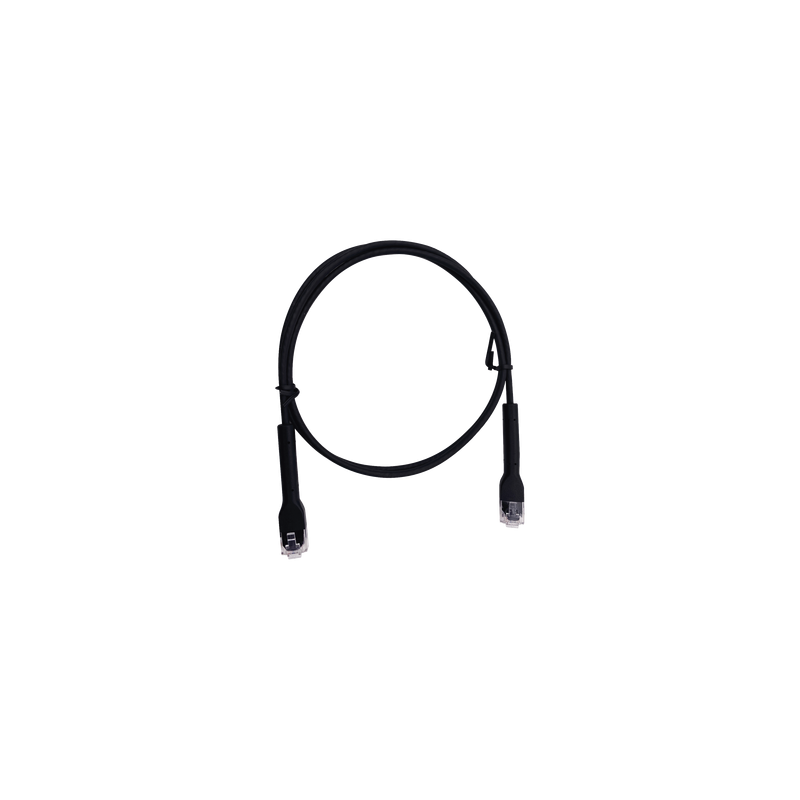 Cable de Parcheo Ultra Slim Con Bota Flexible UTP Cat6 - 10 m Negro Diámetro Reducido