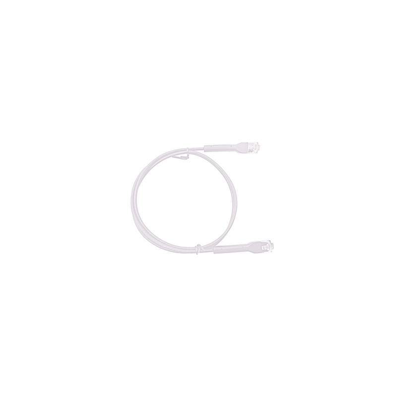 Cable de Parcheo Ultra Slim Con Bota Flexible UTP Cat6 - 10m Blanco Diámetro Reducido