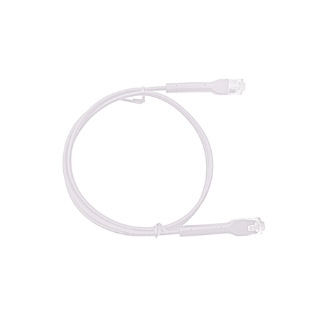 Cable de Parcheo Ultra Slim Con Bota Flexible UTP Cat6 - 10m Blanco Diámetro Reducido