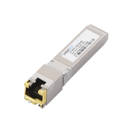 Transceptor SFP+ a RJ45, 10 Gbps, Conector RJ45, Distancia de hasta 30 m.