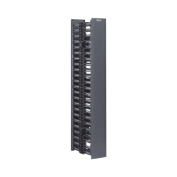 Organizador vertical doble de 22.5 ur, capacidad de 211 cables (cat6), 125 mm de ancho, color negro