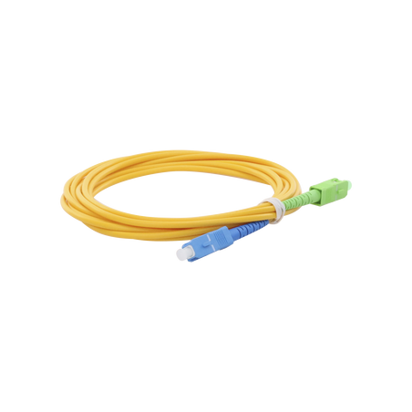 Jumper de Fibra Óptica Monomodo SC/UPC-SC/APC Simplex, color amarillo, 3 metros, 3 mm