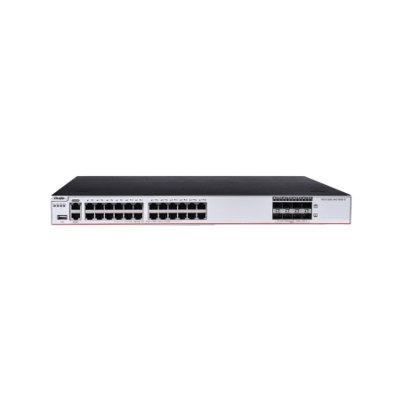 Switch Core Administrable Capa 3 con 24 puertos Gigabit + 8 SFP+ para fibra 10Gb, gestión gratuita desde la nube.