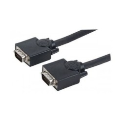 Cable moldeado negro para monitor SVGA. 15 mts. D sub 15HD macho a D sub 15HD macho.