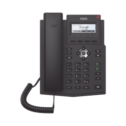 Teléfono IP empresarial para 2 líneas SIP con pantalla LCD 128 x 48 Px, Opus, conferencia de 3 vías, PoE