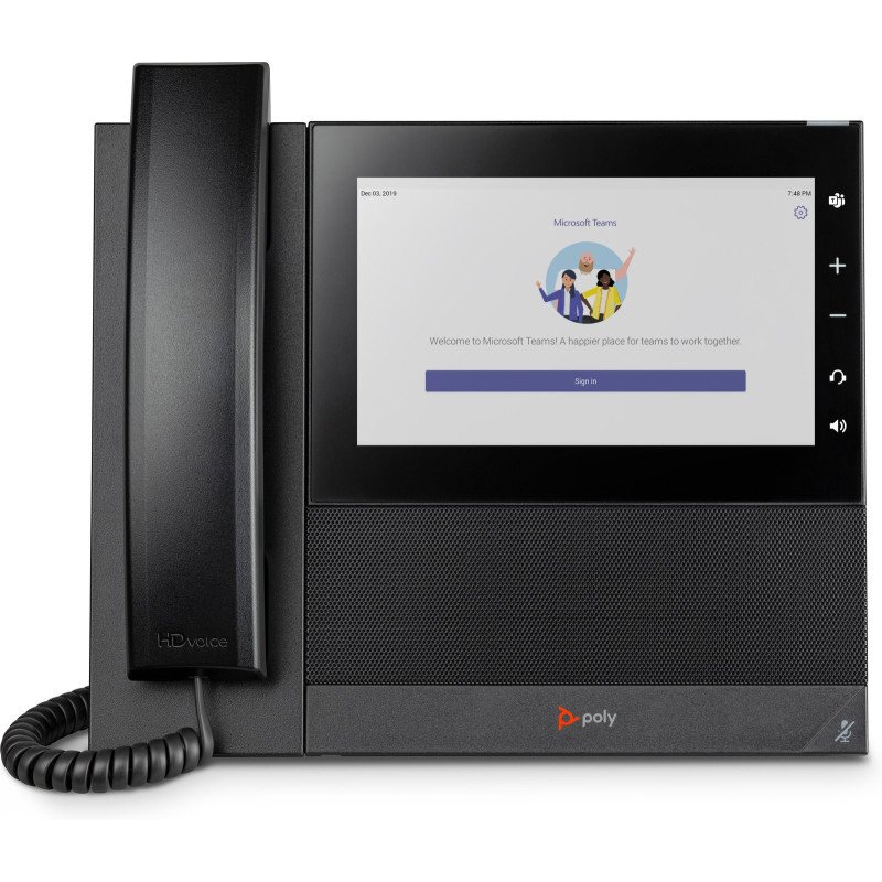 Teléfono IP POLY CCX 600, Black, Wired handset, Desk/Wall, Android, Digital