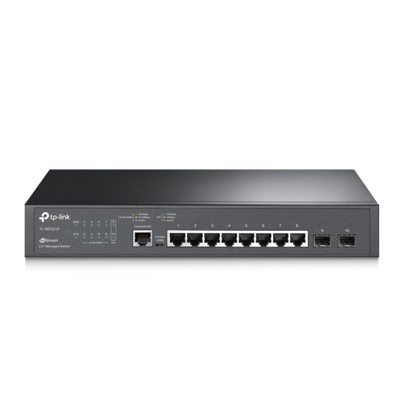 TL-SG3210 Switch TP-Link administrable capa 2 con 8 RJ45 10/100/1000mbps 2 SFP gigabit 1 puerto de consola TL-SG3210 Switch TP-Link administrable capa 2 con 8 RJ45 10/100/1000mbps 2 SFP gigabit 1 puerto de consola