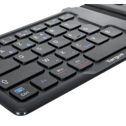 Teclado Targus inalámbrico plegable ergonómico USB, color negro