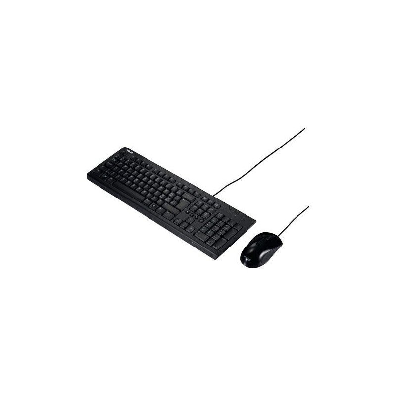 Combo de teclado y mouse U2000 KEYBOARD+MOUSE/BK/SP, USB, QWERTY, español, negro