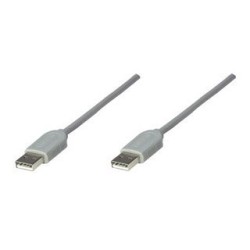 Cable USB Manhattan a-a 1.8 mts gris