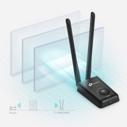 Tarjeta de red USB TP-Link 300mbps 802.11n/g/b 2 antenas desmontables 5dbi hasta 2w